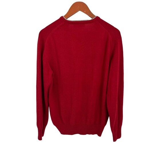 PERU Unlimited V-Neck Baby Alpaca Sweater Red Pullover Size Small - Picture 6 of 7